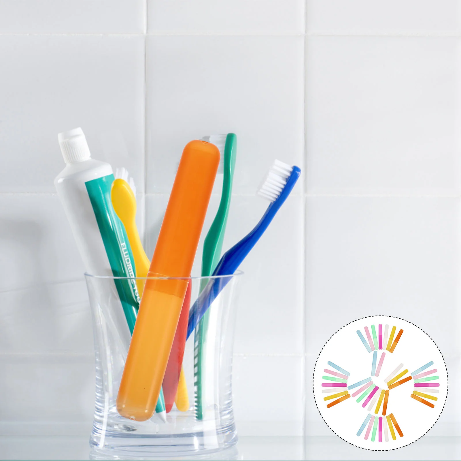 

40 Pcs Toothbrush Box Holders Portable Travel Container Clear ABS Material Child Camping Storage Case Toothpaste Box Set