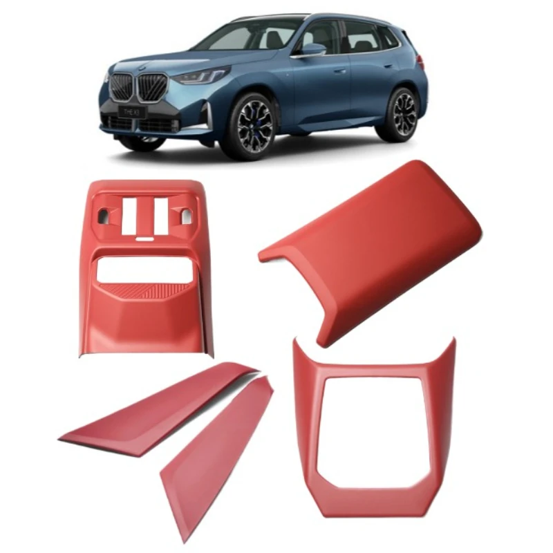 

For BMW X3 G45 2025-2026 ABS Red Car Gearshift Armrest Box Rear Air Vents Cover Interior Kit Trim Car Accessoires