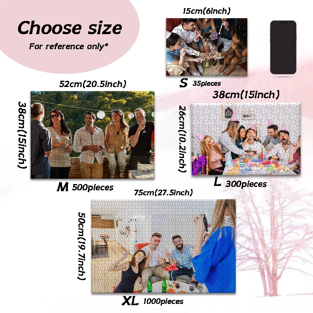 Personalisiertes Holzpuzzle mit Eigenem Foto 35/300/500/1000 Teile Einzigartiges Geschenk für Erwachsene und Kinder Heimdekoration