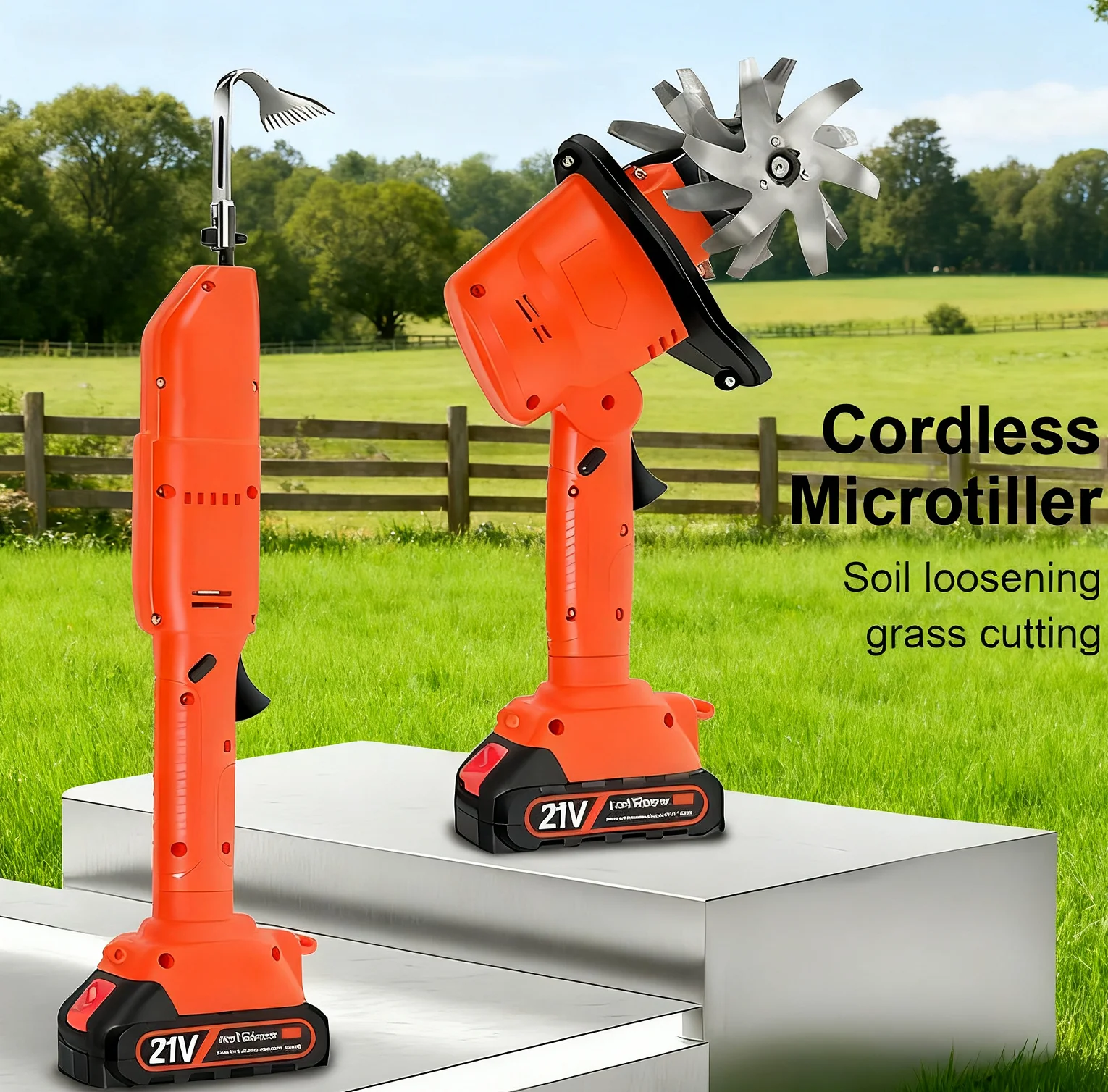 

Electric Handheld Microtiller 21V-24V Lithium Battery Cordless Electric Hand Cultivator Portable Electric Soil Cultivator