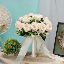 Buquê De Casamento Para Noiva Dama De Seda Rosas Flores Artificiais Mariage Rose Bouquet Acessórios Do Casamento