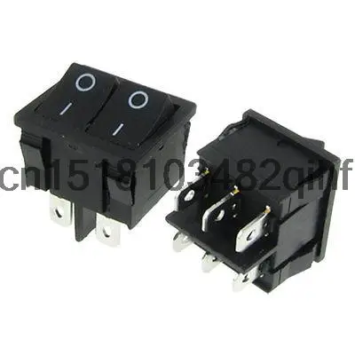 10x 6 Pin Double SPDT On-On Snap In Boat Rocker Switch 6A/250V 10A/125V AC Black