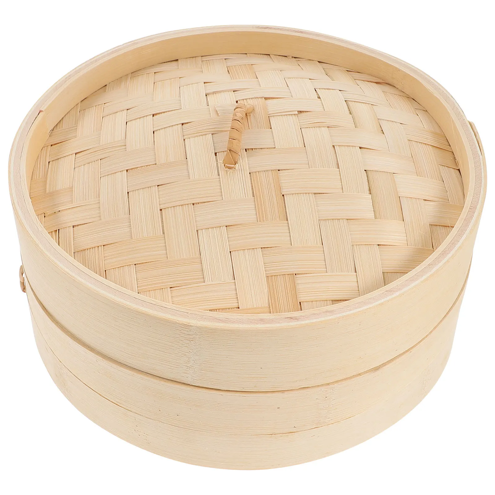 

1 Set Of Bamboo Basket With Lid Kitchen Steamer For Chinese Food Dumplings Buns Fish Rice Eggs Potatoes Corn Cooking