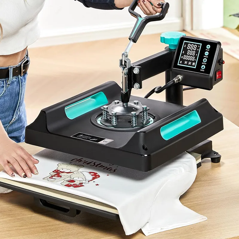 

3838 Восемь в одном многофункциональная теплопередающая машина для горячего тиснения одежды и шляп/футболок для предпринимателей