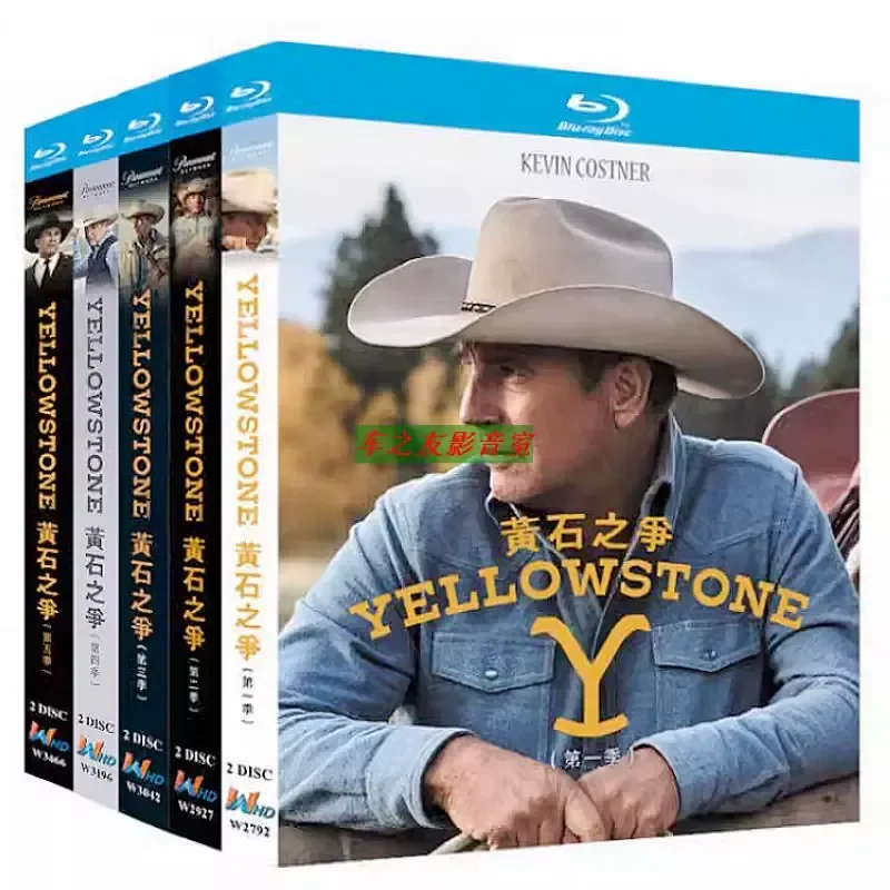 Blu ray HD American Drama Yellowstone Battle Seasons 1 to 5 Plus Prequel BD Disc Box Set Collection 12 Pieces Group