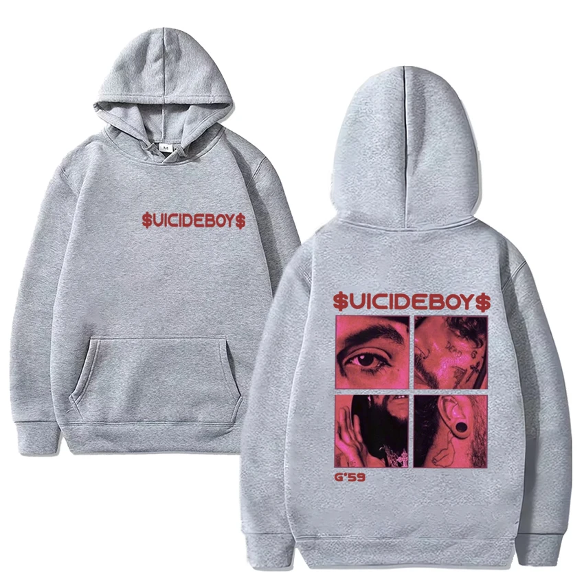 Vintage Suicideboys G59 Grey Day Tour 2024, czarna bluza z kapturem z nadrukiem Mężczyźni Kobiety Bluza oversize Unisex Polarowe pulowery z długim rękawem