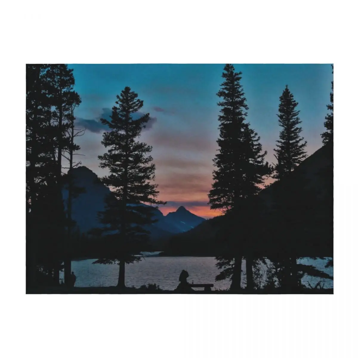 

Pray Lake Sunset Throw Blanket Extra Large Throw Heavy Camping Hair Blankets