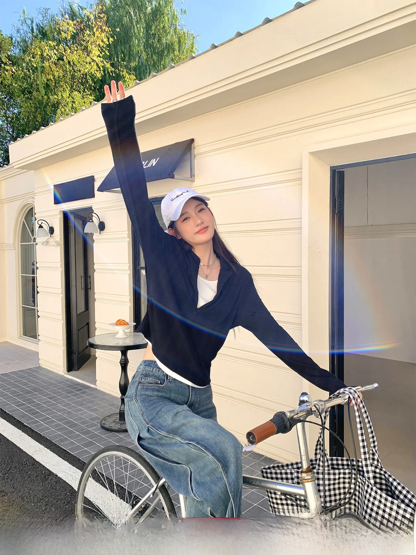 

Slim Fit Long Sve V-Ne T-irt Women's Autumn Winter plus Size Waist-Cinching Soft Cozy Color Blo Two-Piece Look Top