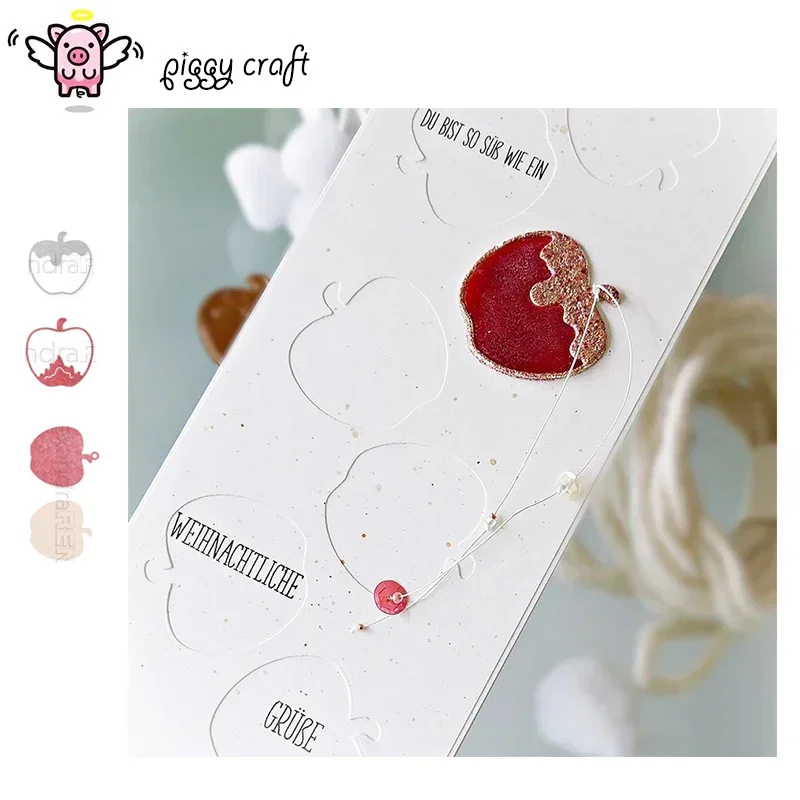 Piggy Craft metal cutting dies cut die mold Apple decoration Scrapbook paper craft mold blade punch stencils dies