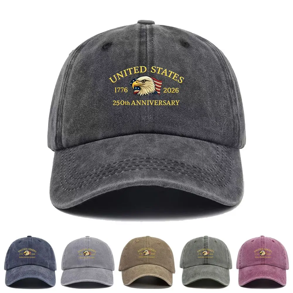 United States 250th Anniversary Baseball Cap Washed Printed Graphic Trucker Unisex Cotton Streetwear Fashion Summer Sun Hat