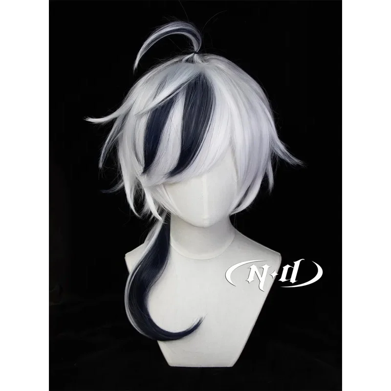 Game Nu: Carnival Blade 60 cm Negro Blanco Resistente al Calor Cosplay Anime Pelucas + Peluca Capv;2,r'6;t.