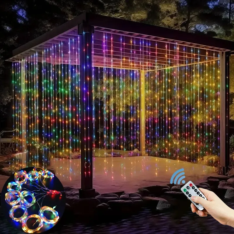 3/4/6m LED Curtain String Lights Garland USB Festoon Remote Control Wedding Fairy Garland Lights Decoration Room Home