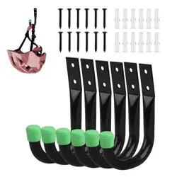 Ladder Hangers 6PCS/Set Shed Hooks Garage Wall Hooks Hose Holder Bike Hooks Ladder Hooks Leaf Blower Hanger For Garden Tools