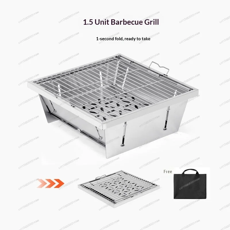 Outdoor camping stainless steel 304 collapsible grill, portable design