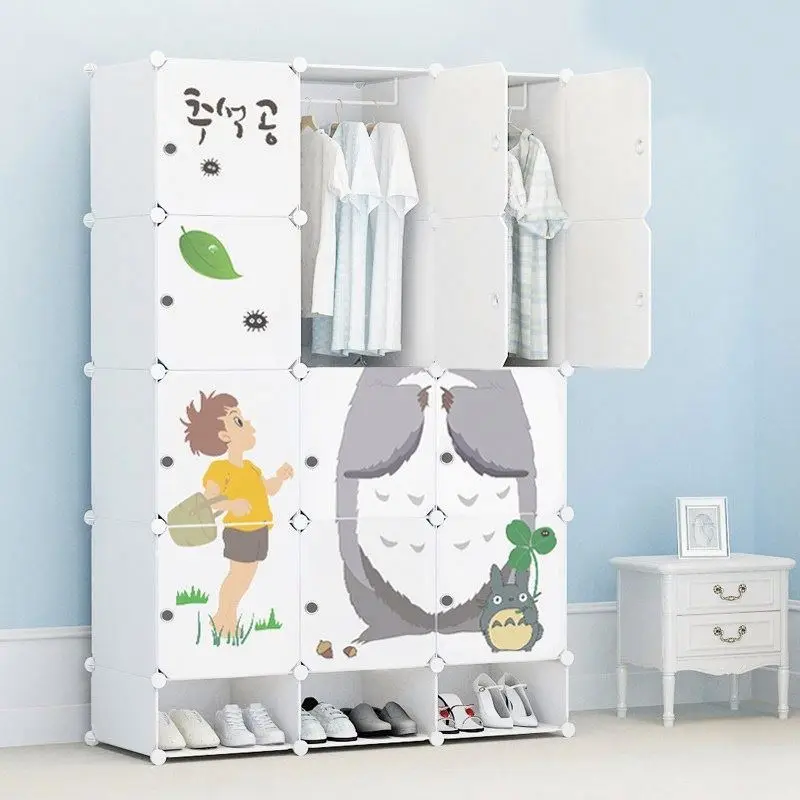 children Folding Storage Closet Cartoon Children's children Plastic Assembly