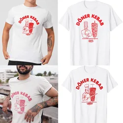 Döner Kebab Design Shirts for Men Women, Doner-Kebab Cook & Kebab Skewer & Sandwich T-Shirt Streetwear Graphic Tee Y2K Tops