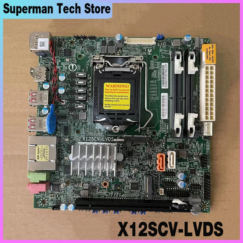 For Supermicro Server Motherboard  ITX NAS SODIMM Support W-1200 X12SCV-LVDS