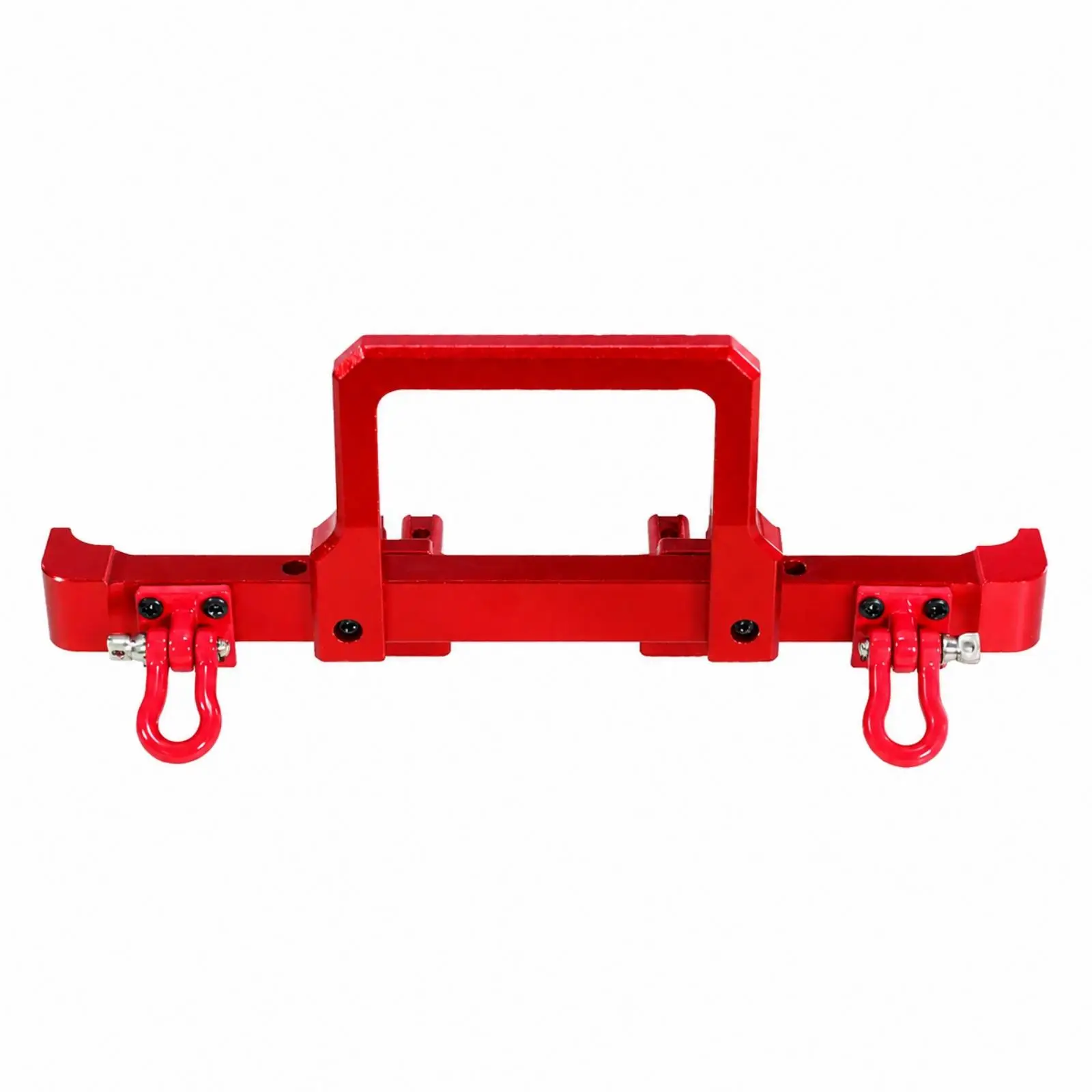 RC Car Bumper Front Guard Replacement for MN128 1/12 Scale Metal Crawler Shield with Raised Ends and Tow Hooks