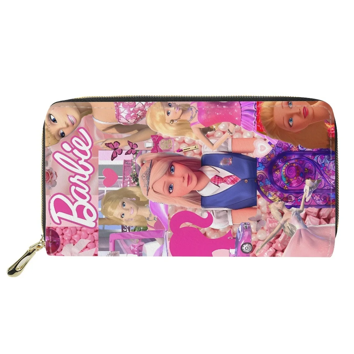 Barbie portamonete Anime Fashion Pattern portafoglio lungo in pelle Pu fai da te per le donne Fashion Ladies portacarte portatile Organizer regali