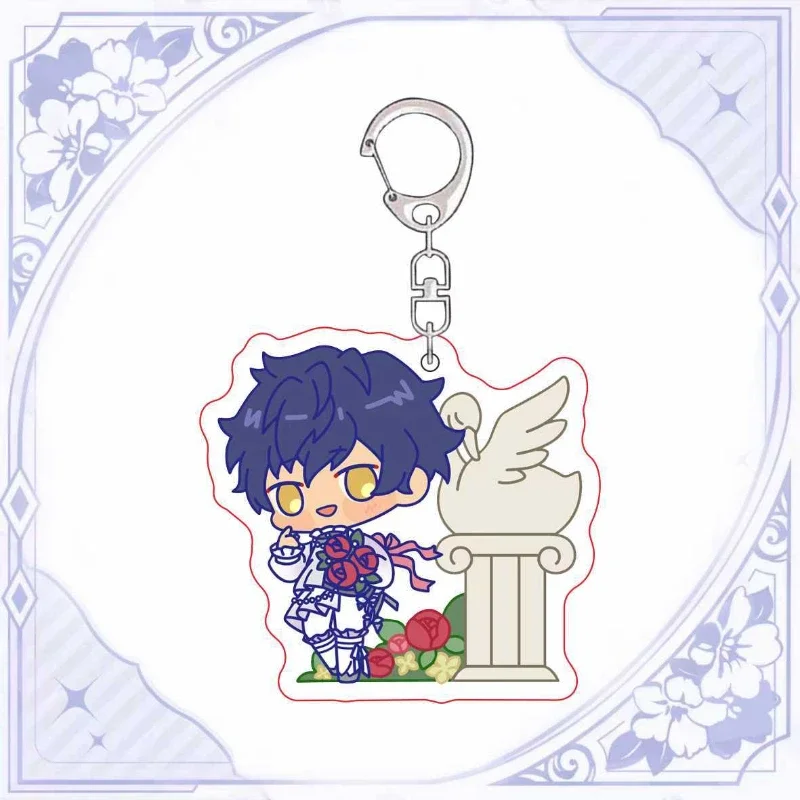 Ensemble Stars Keychain Man Acrylic Stand Key Chain Women Key Holder Cute Couples Keyring Wedding Zinc Alloy Porte Clef Gift