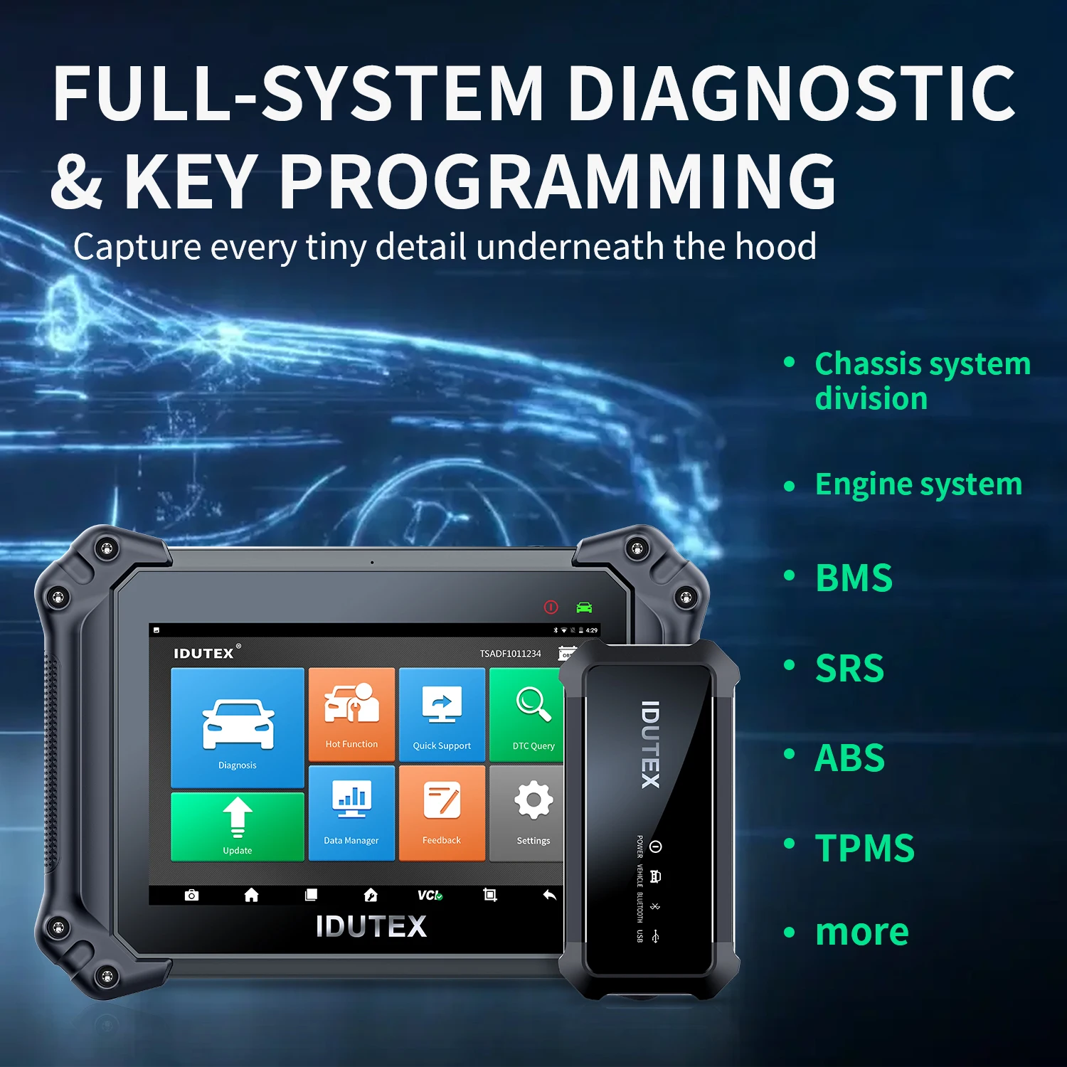 Idutex DS 810 Plus Auto ODB2 OBD2 Diagnostic Scanner Tool for Car and Vehicle Diagnose Machine