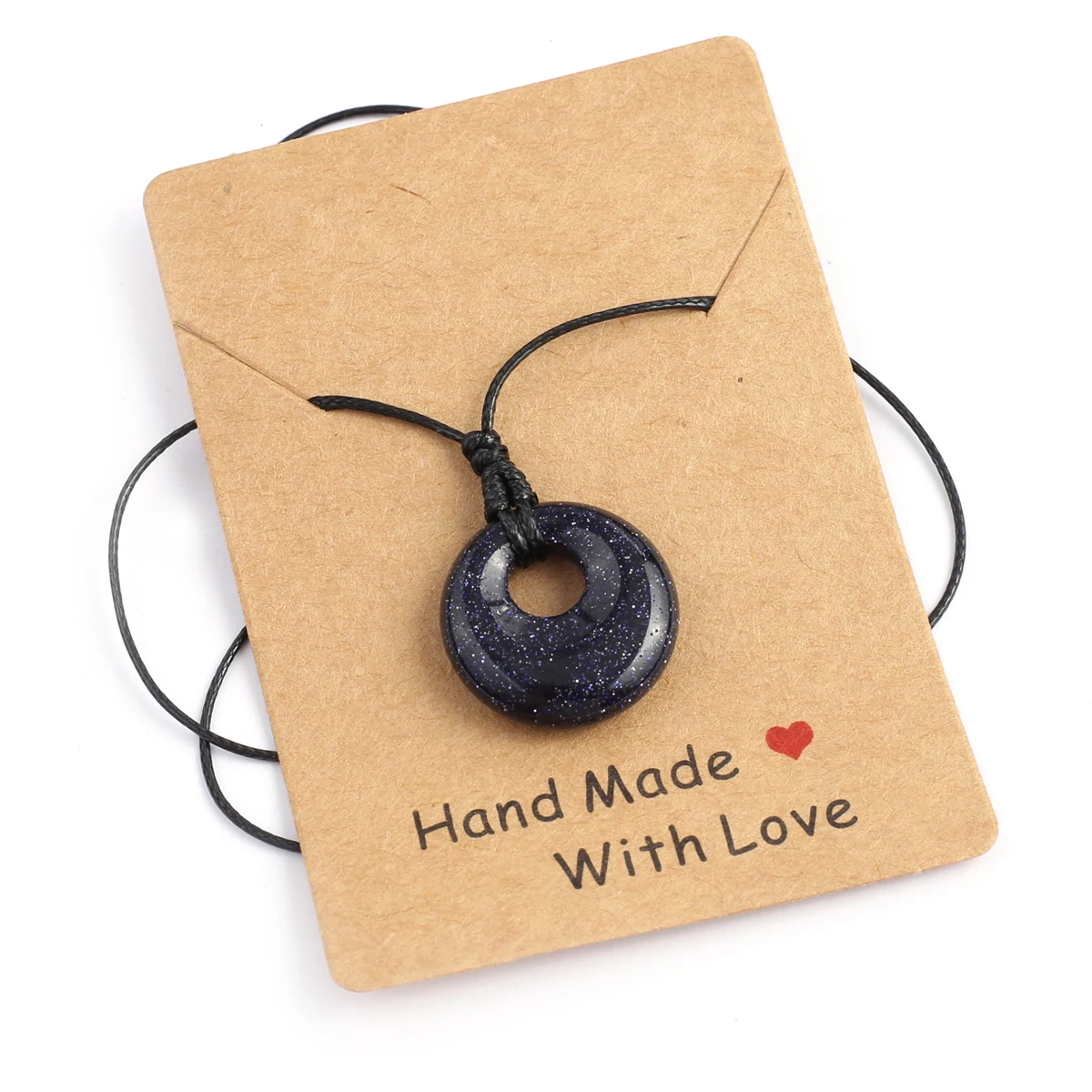 Charming Big Hole Beads Natural Stone Round Amethyst Agate Jade Pendant Necklace Neutral Style Jewelry Accessories Gift for Pare