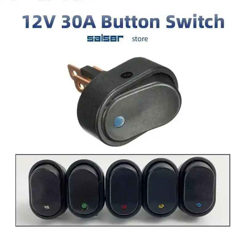 

ASW-20D 30A 12VDC Автомобильная лодка автоматическая кнопка включения/выключения с точечной светодиодный Ной подсветкой Красный Зеленый Синий Желтый кулисный переключатель