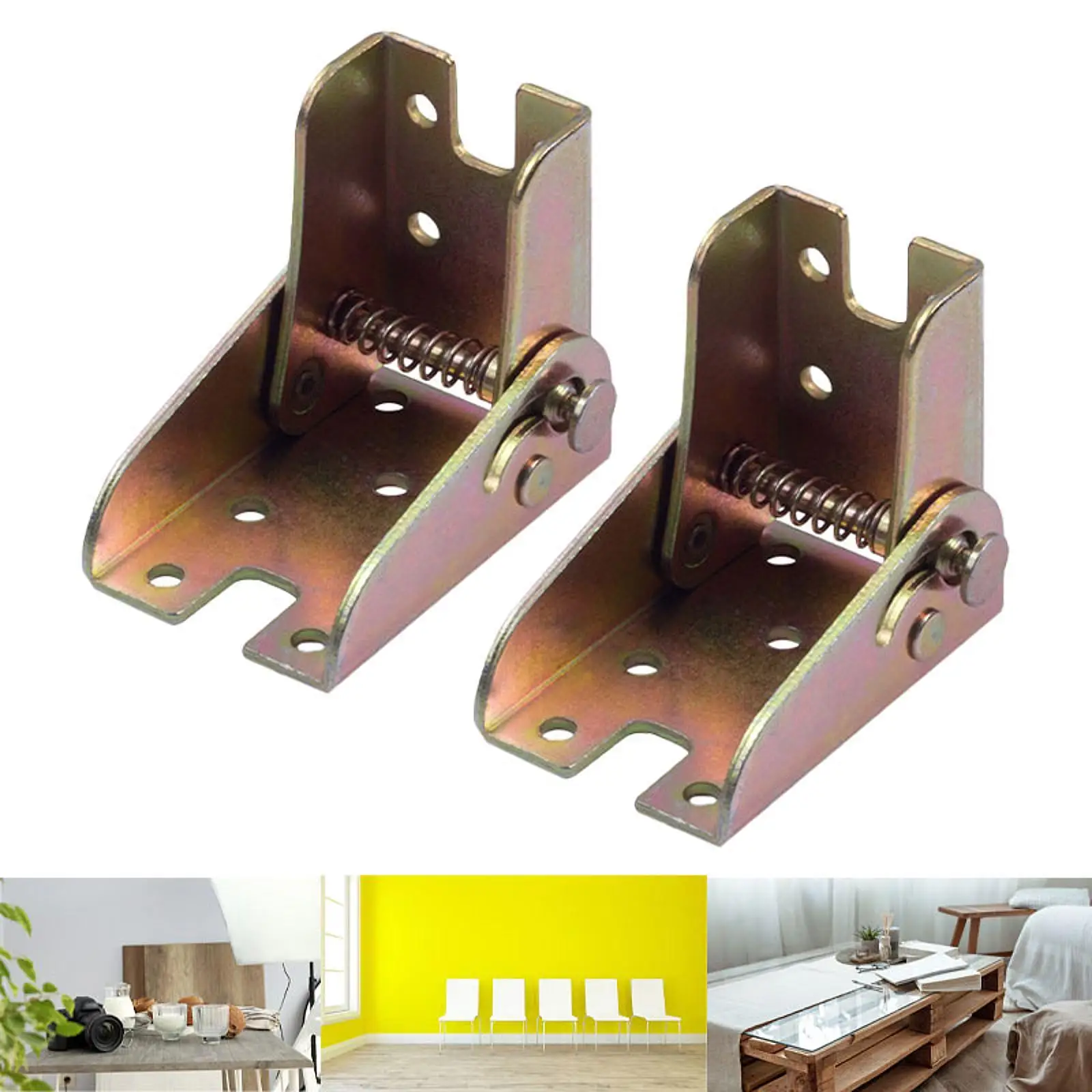 2Pcs Self Locking Hinge Folding Bracket, Strong Load Bearing Table Leg Hinge Lock Extension Support,