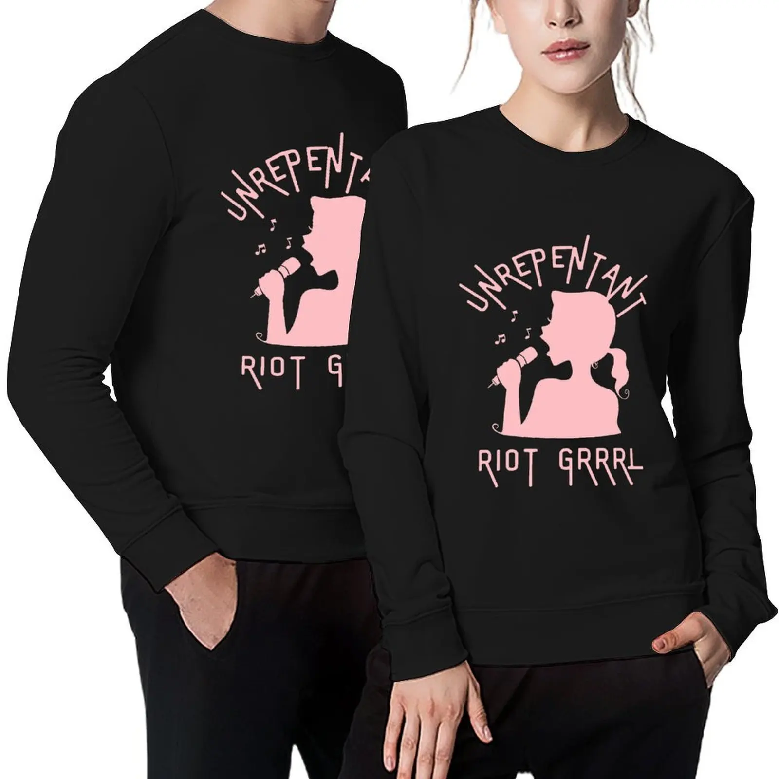 

Unrepentant Riot Grrrl - Ironic Pink - Grunge / Nineties Pullover men's clothing tracksuit mens clothes men's sweatshirt