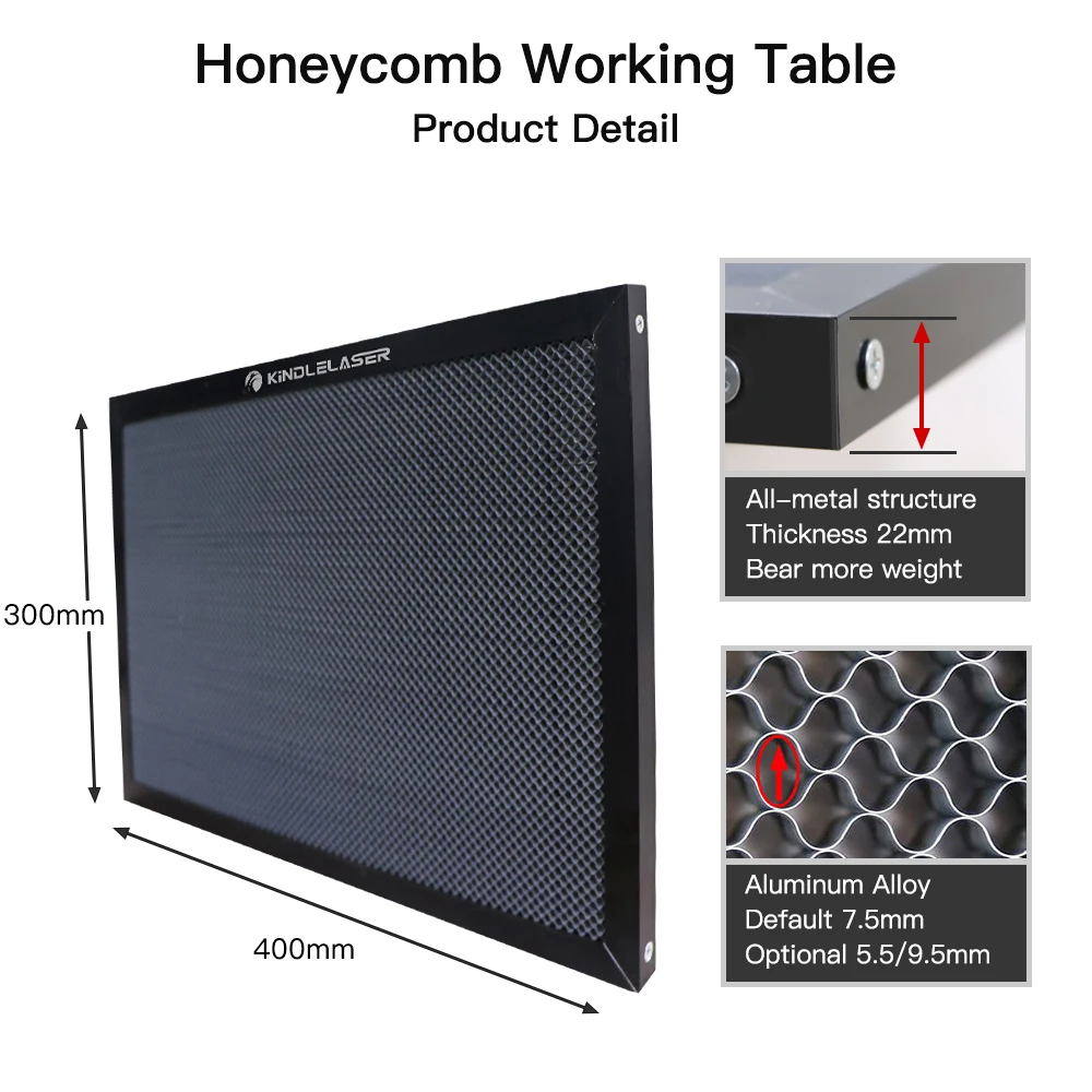 KINDLELASER Honeycomb Working Table 300*400mm Customizable Size Board Platform Laser Part for CO2 Laser Engraver Cutting Machine