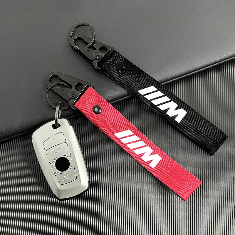 Car Keychain Nylon Braided Wristband Lanyard Men Gift For BMW M Power Performance E46 e39 E90 E36 E60 E34 Motorcycle Accessories