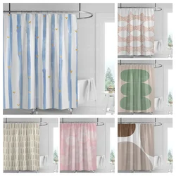 Abstract geometric graffiti shower curtain Nordic minimal wind waterproof fabric bathroom curtain shower curtain 180x200