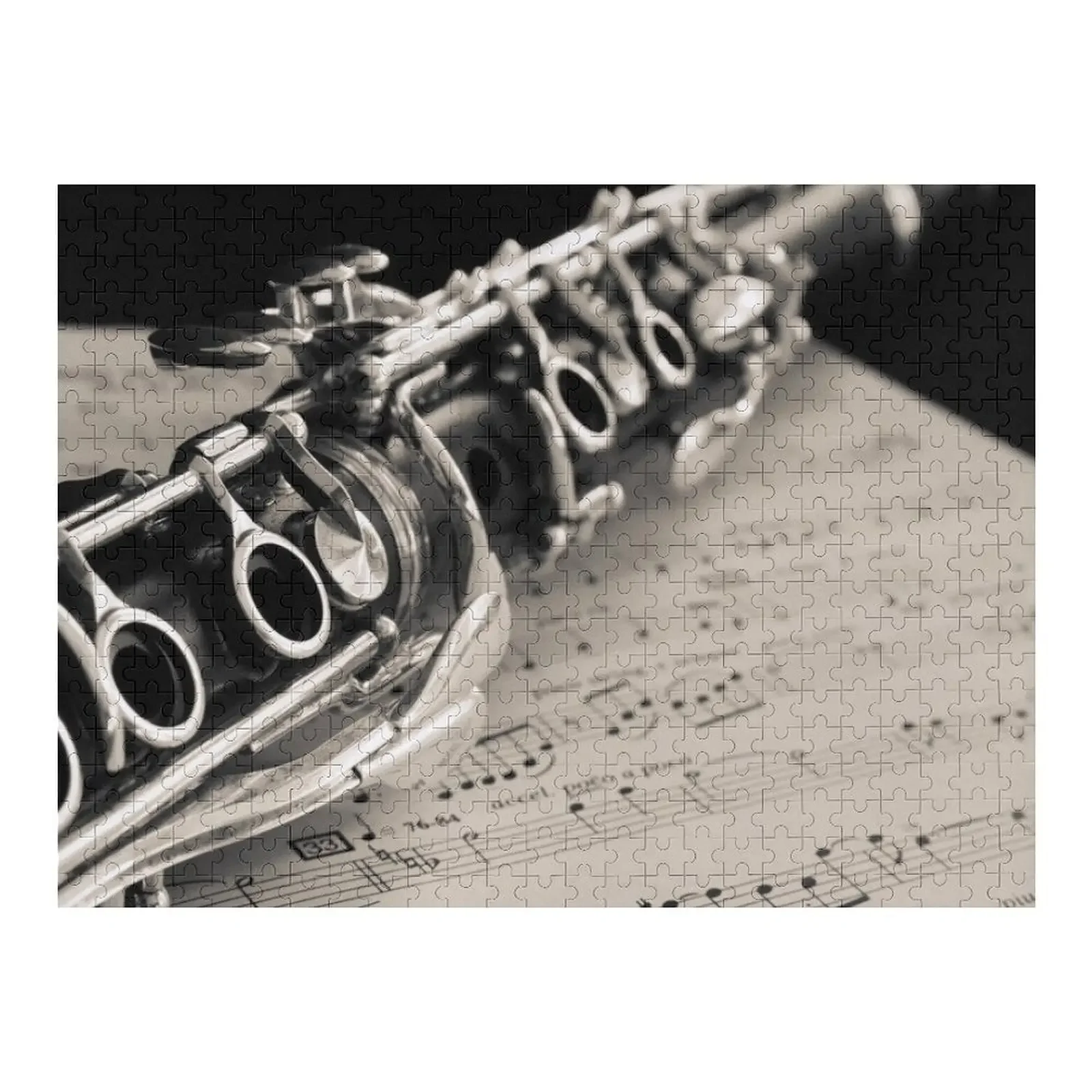 

Clarinet ~ Cream Tone Jigsaw Puzzle Name Wooden Toy Personalized For Kids Custom Name Child Toy Puzzle