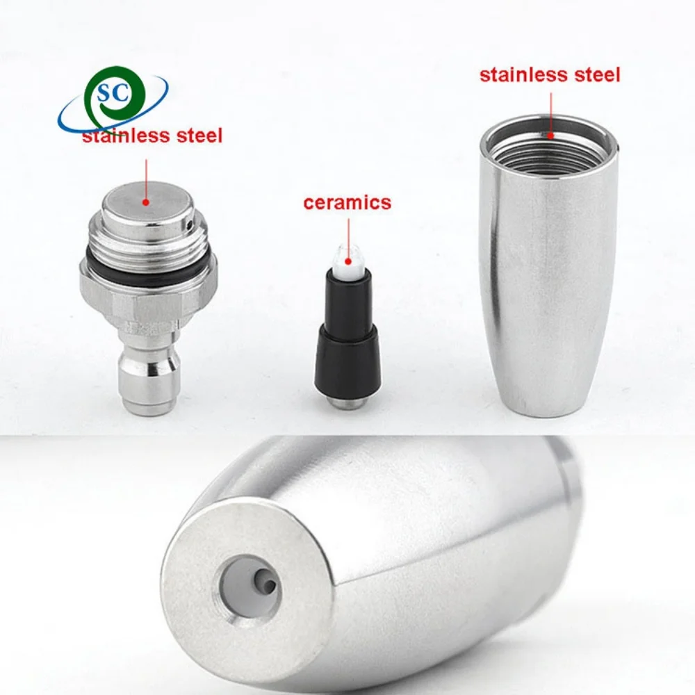 CS 250bar 3625psi 고압 스프레이 로터리 터보 노즐 스테인레스 스틸 블래스터 터보 제트 노즐 (1/4 \'\'빠른 연결 포함)