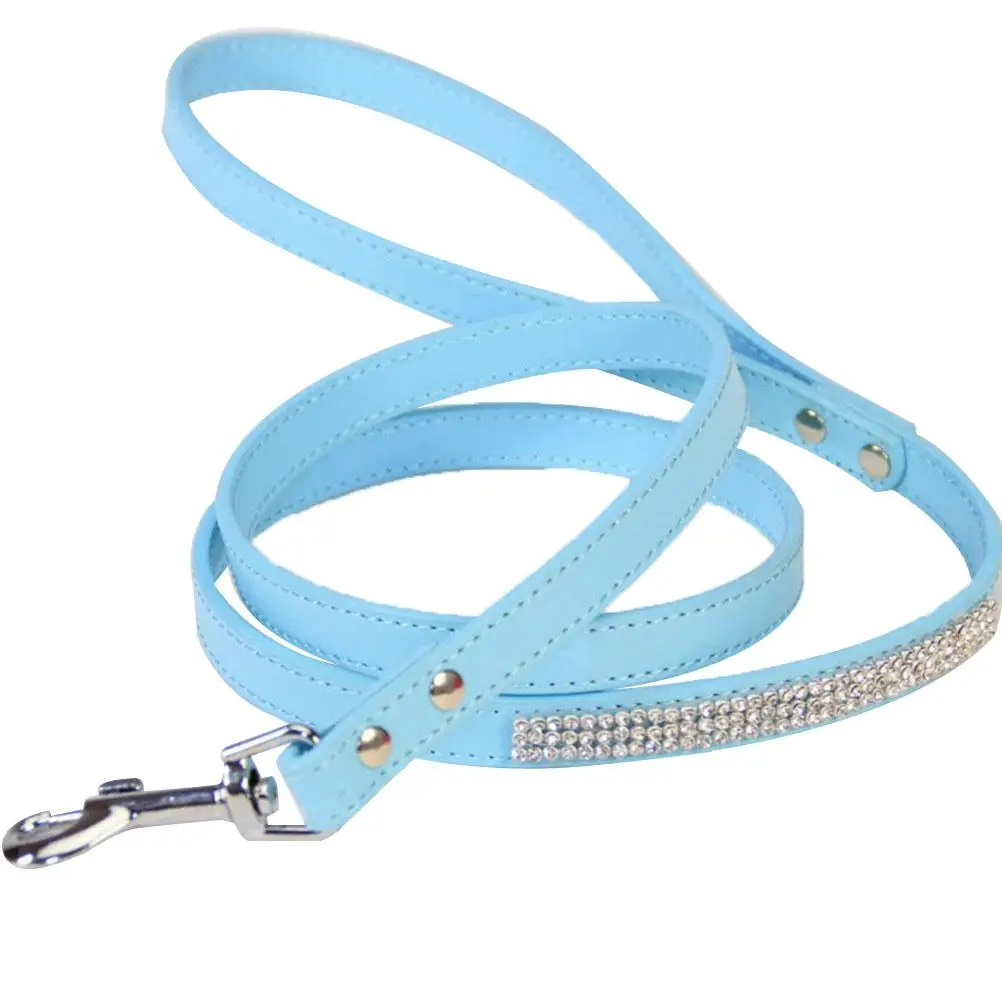 

Rhinestone Dog Studded Flexible Durable Diamonds PU Small Dogs Walking Jogging Dog Walking Leads Pet Supplies