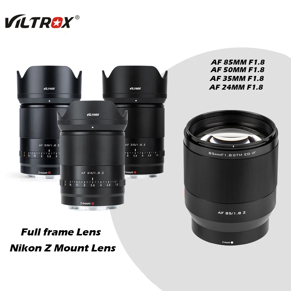 

Viltrox 24mm 35mm 50mm 85mm F1.8 Z Auto Focus Full Frame Lens Large Aperture Portrait AF Lens for Nikon Lens Z Mount Camera Lens