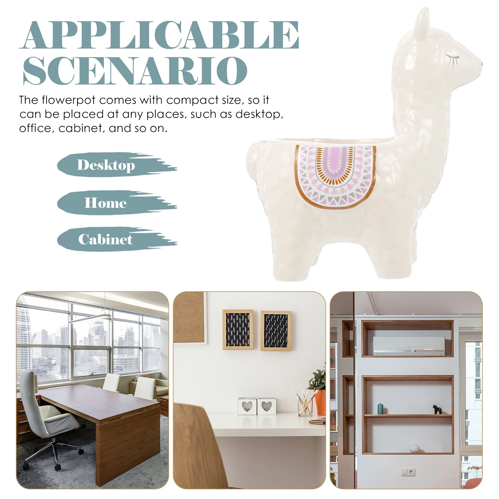 

Alpaca Decor Ceramic Succulent Plant Pot Compact Size for Desktop Office Balcony Garden Adornment Alpaca Decor