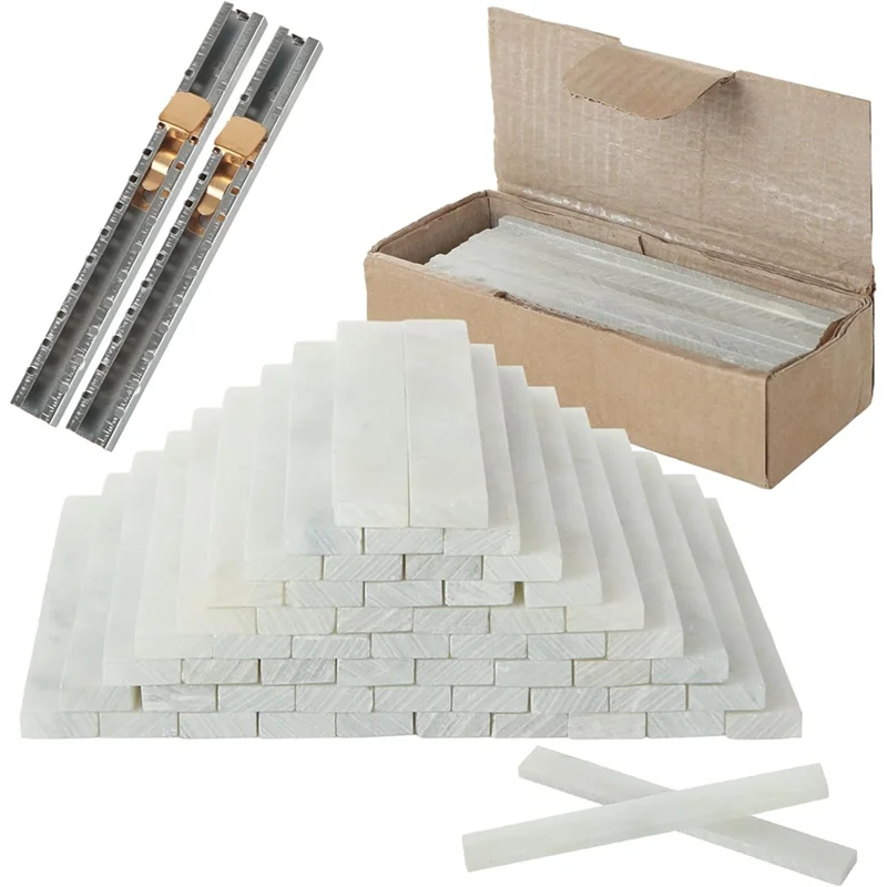 KYCOR-For Welders For Removable Markings Soapstone Pen Flat White 54PCS Professional Welding Chalk Pencils