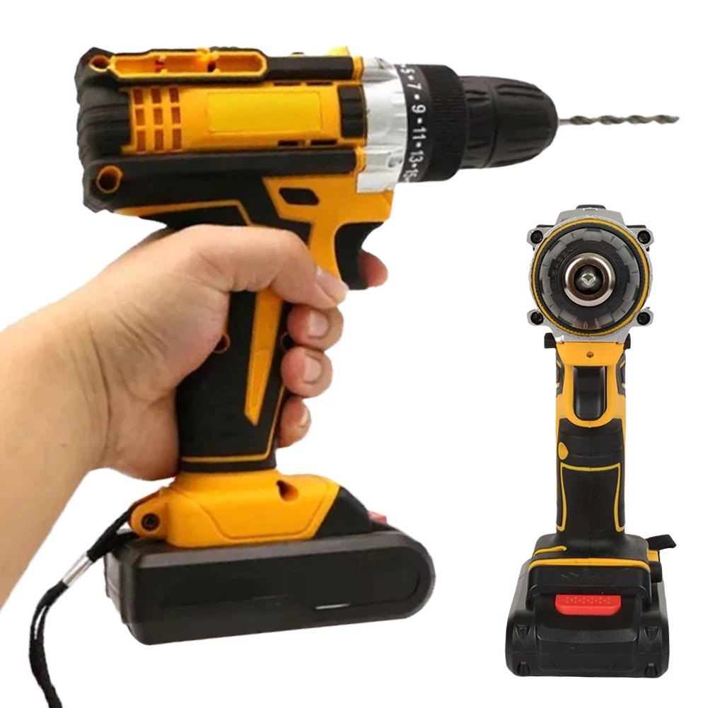 21V Cordless Drill 3/8 Inch Keyless Chuck Electric Drill 25+1 Clutch Lithium Electric Hand Drill 1350RMP for Home DIY and Repair