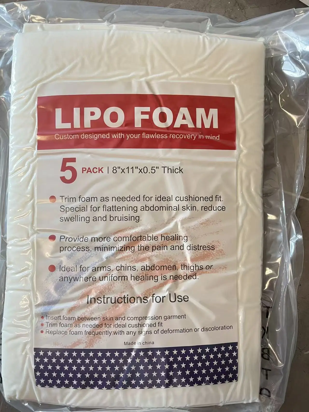 Image of NEU 5er-Set dicke Lipo-Schaumplatten, weiche Post-OP-Liposuktions-Taillen- und Bauchwickelplatten für Arme, Kinn und Bauch zur Unterstützung der Genesung