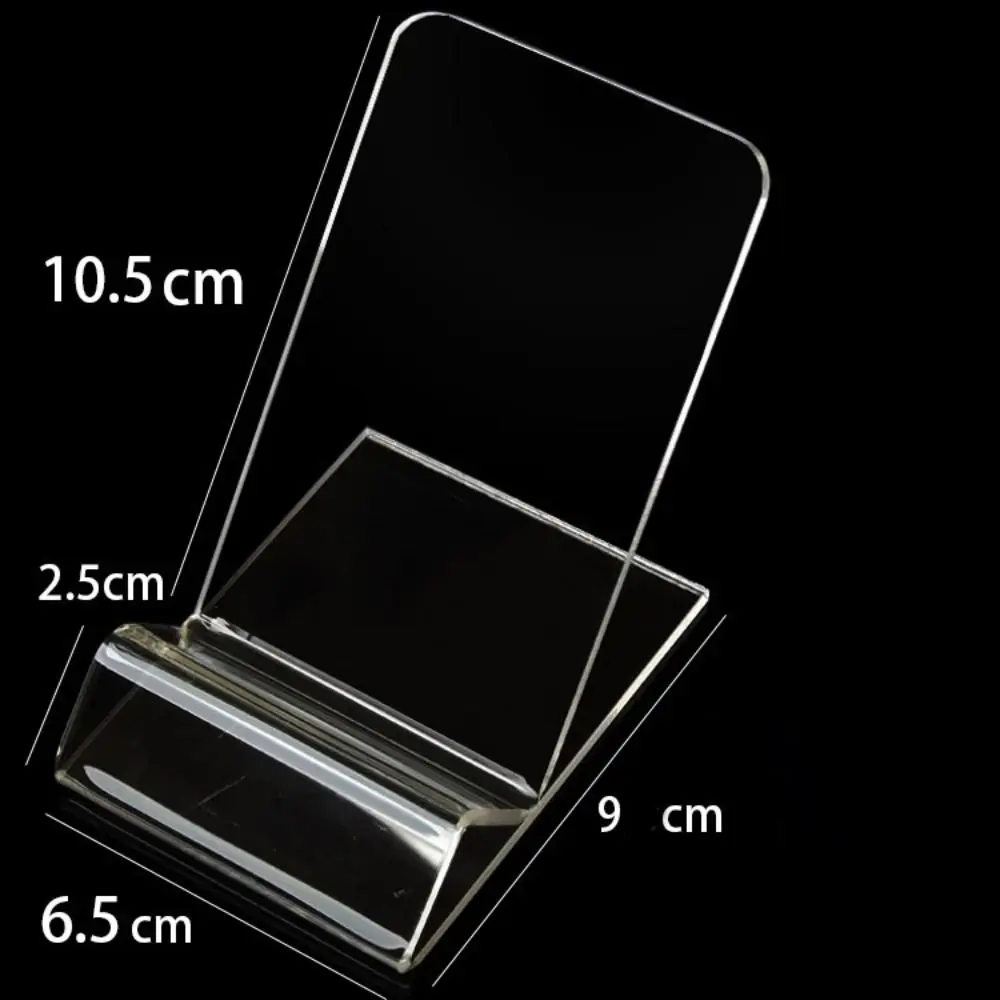 New Portable Acrylic Phone Holder Transparent Card Holders Display Stand Office Accessories Desk Organizers Cell Phone Holder