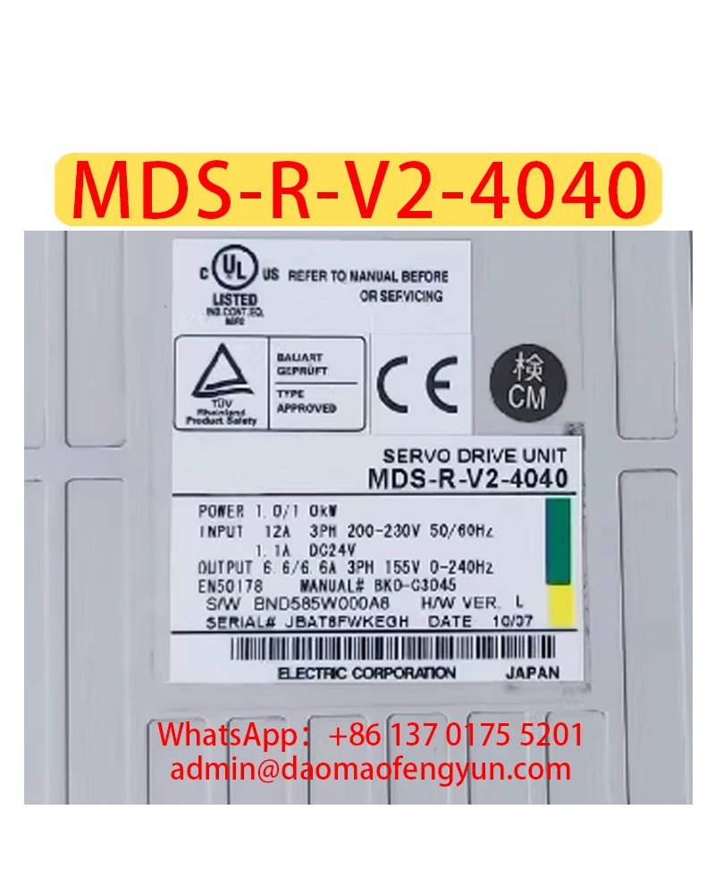 

MDS-R-V2-4040 Used Servo Drive，MDS R V2 4040，Fast shipping
