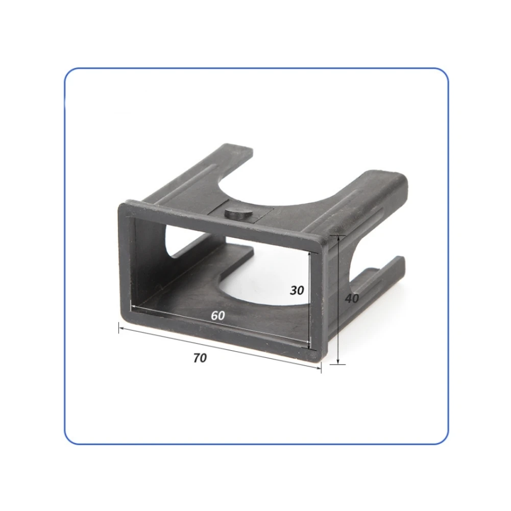 Black ABS Rectangular Tube Reducer for Precise Fit Between 70x40 and 60x30 mm Sections on Fitness Equipment Frames