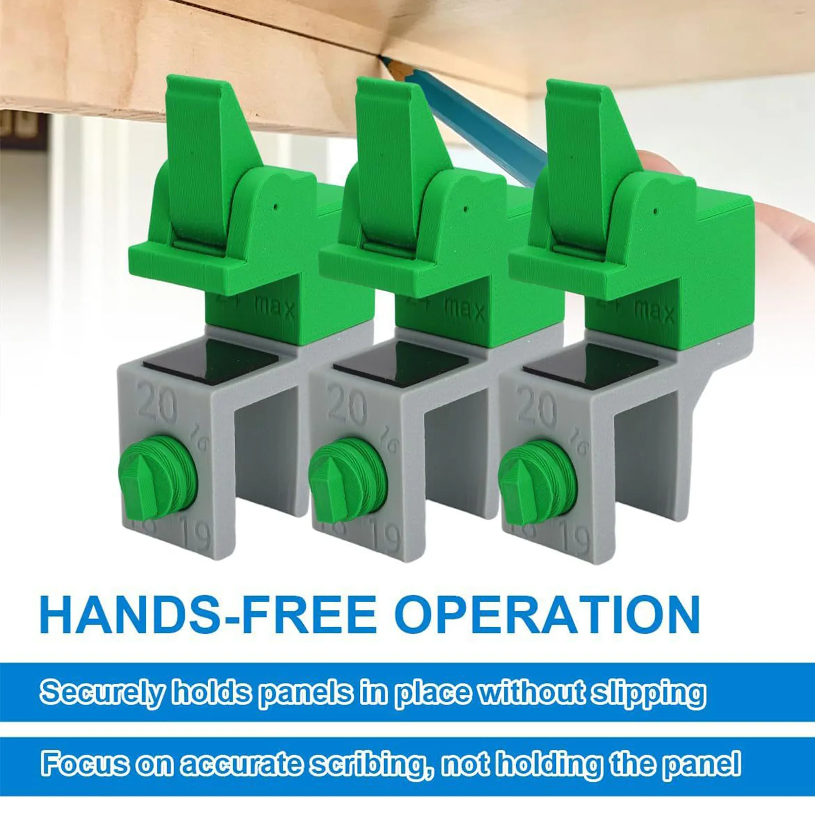 3 Pcs Adjustable Scribe Jig Tool Fast Clamp Tool for Woodworking Cabinet Filler 16 to 24mm Carcass 12 to 20mm Cabinet Scribe Jig