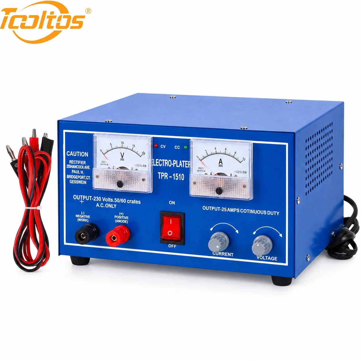 TOOLTOS 20V 30A Jewelry Plating Rectifier Electroplating Machine for Gold Silver Copper Jewelry Making and Repair