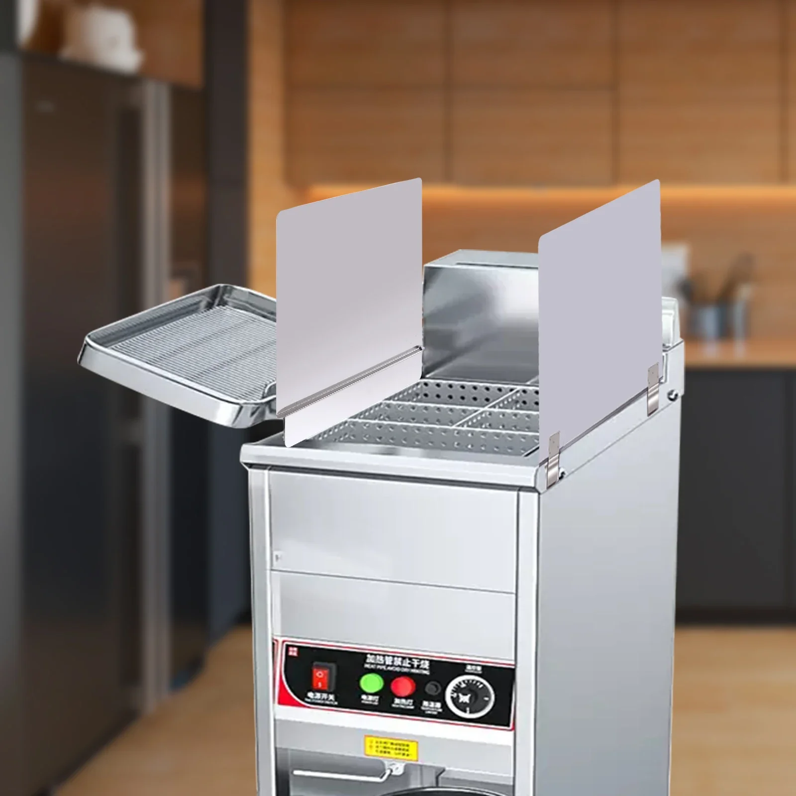 2 แพ็คสแตนเลสสตีลหม้อทอดลึกสแปลชการ์ดใส่ซ้ายและขวาใหม่