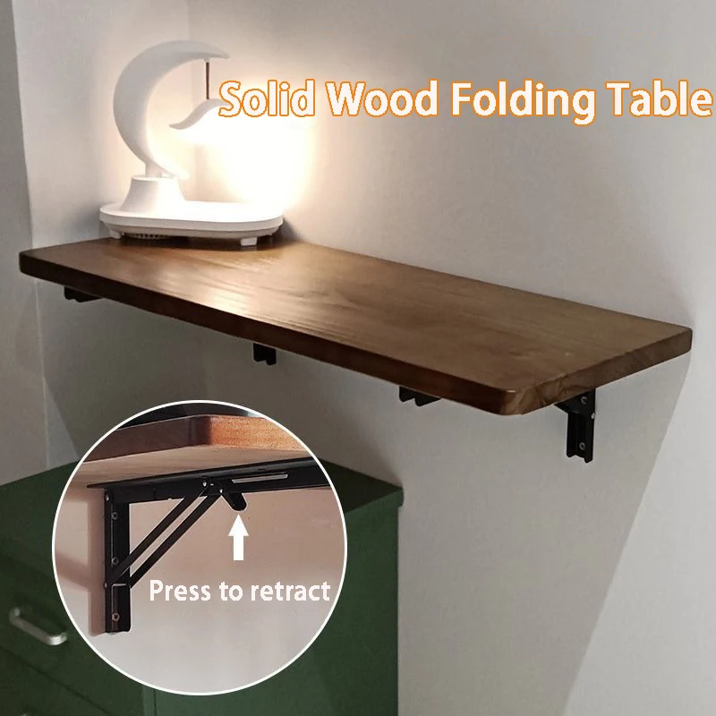 Wall Mounted Folding Tables Solid Wood Laptop Desk Portable Side Table Living Room Hanging Desks Multifunction Home Furniture