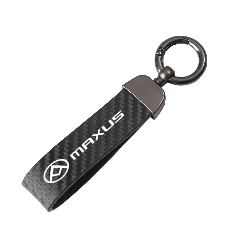 High-Grade Leather Motorcycle keychain Horseshoe Buckle Jewelry for SAIC Maxus T60 T70 T90 Pickup D60 Car Accessories