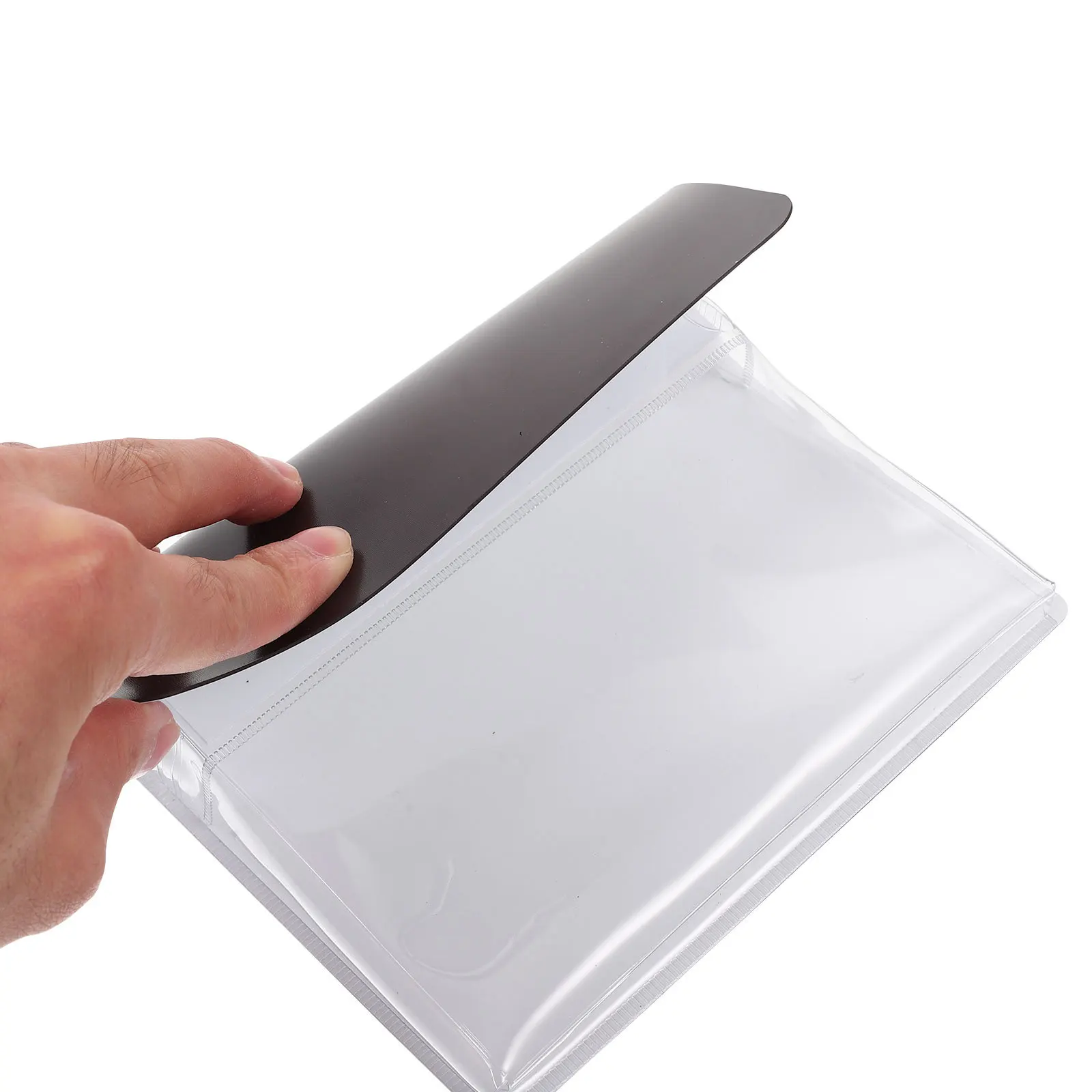 

2Pcs Magnetic Pocket File Holders Transparent PVC Bags Multifunctional Lightweight Office Storage for Pens Paper Keys and