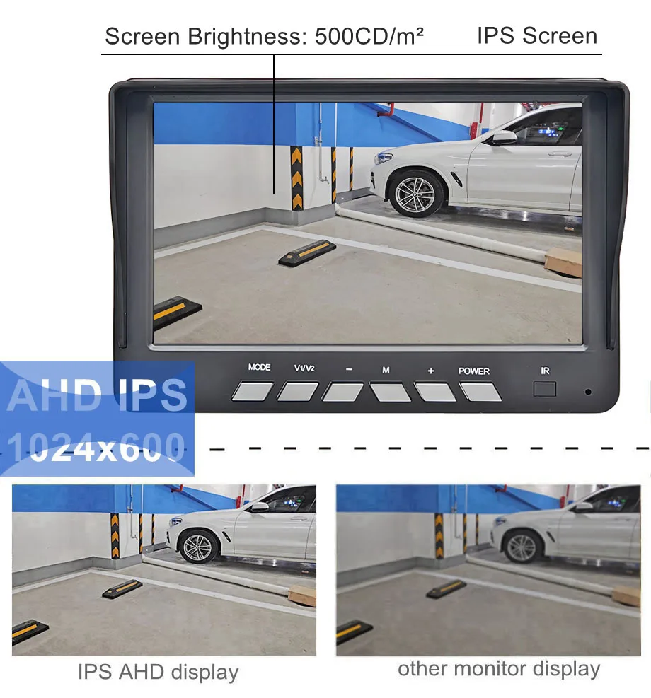 DIYKIT 7 بوصة AHD IPS 4 سبليت رباعية شاشة LCD سيارة مراقبة الرؤية الخلفية ماكس دعم 1080P كاميرا AHD تسجيل الفيديو #2